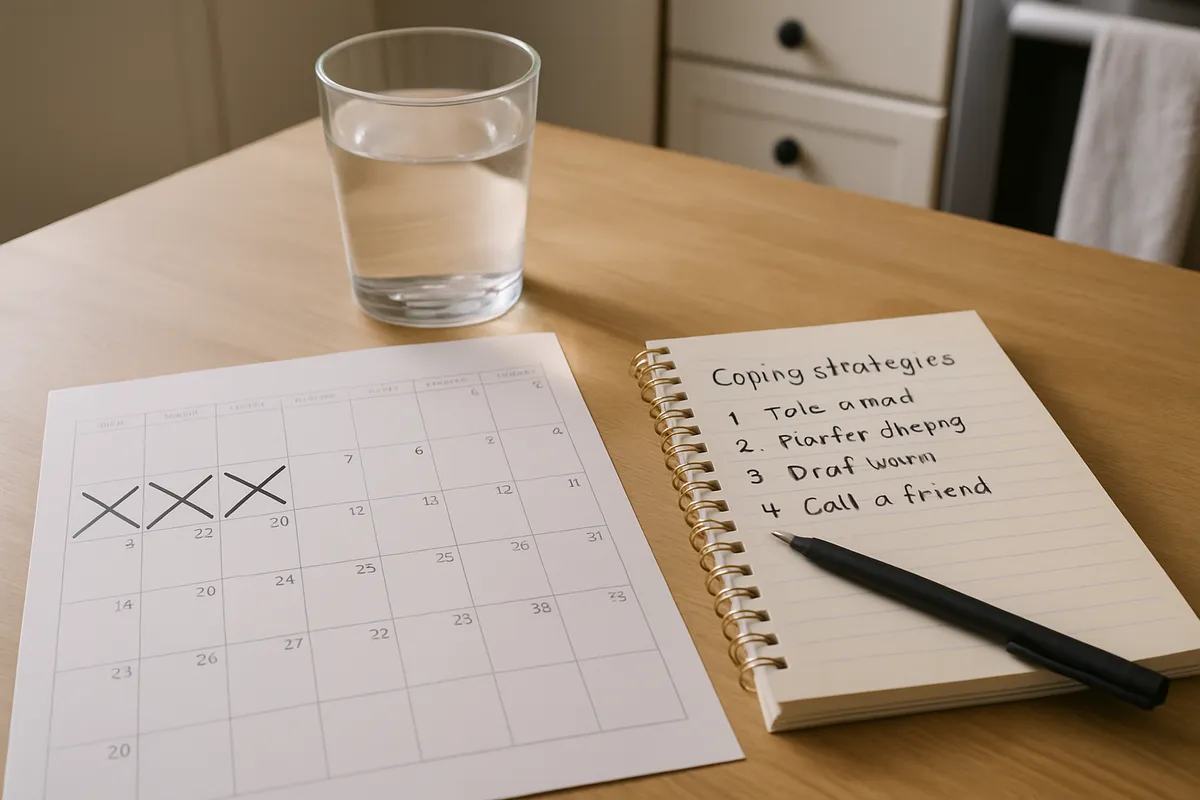 Person crossing off the first three days on a calendar after quitting vaping